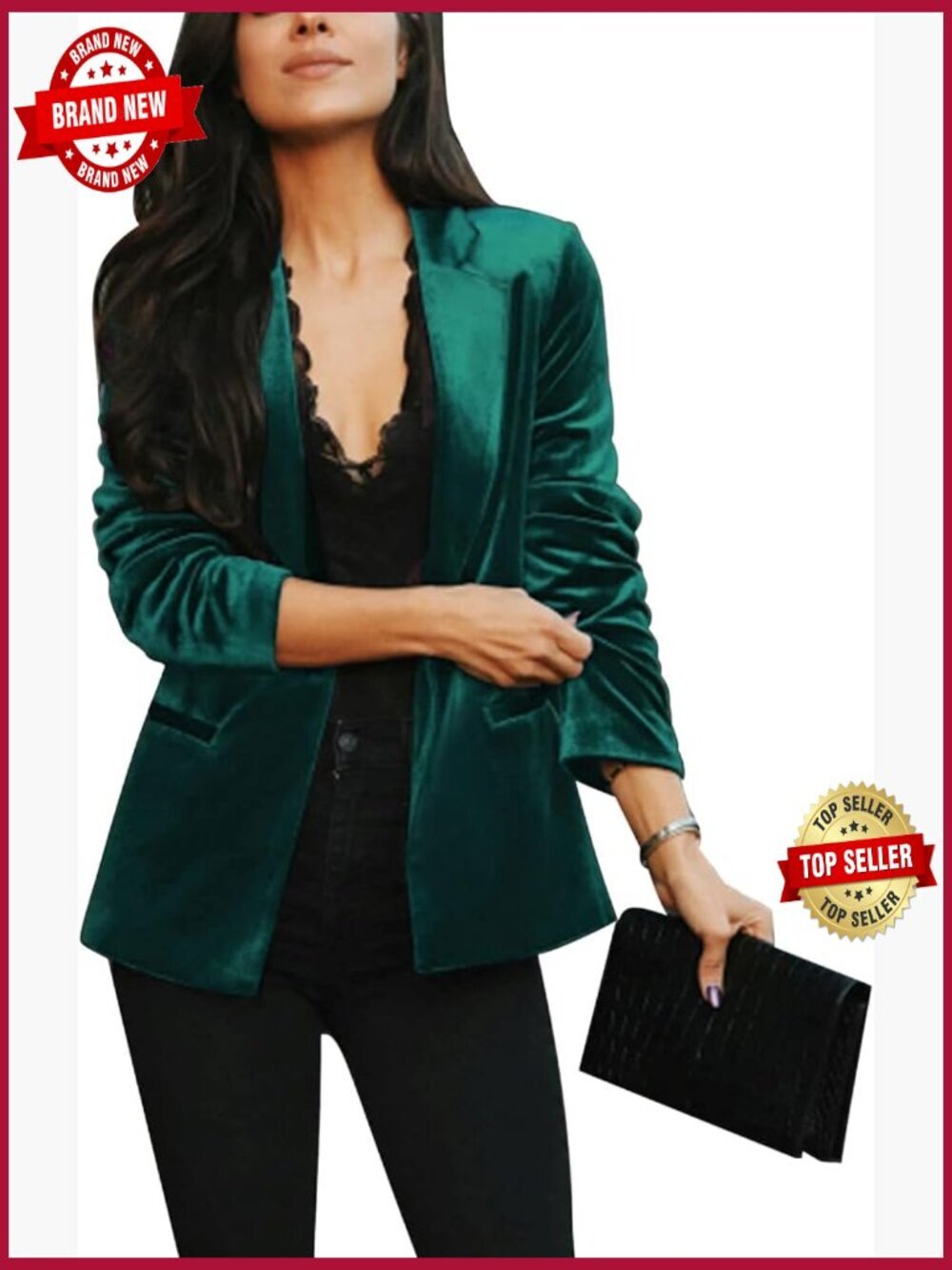 Velvet Suit Blazer Jacket Long Sleeve Button Pocket Tailored Coat